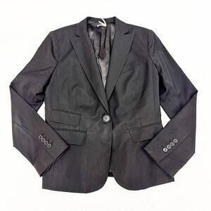 Max Studio Wool 1-Button Black Jacket Blazer Size 6 MINT